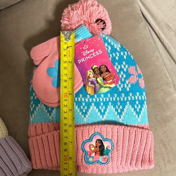 2 sets of Girls Disney Lined hats-Disney Princess Pink & Purple - Picture 17 of 17